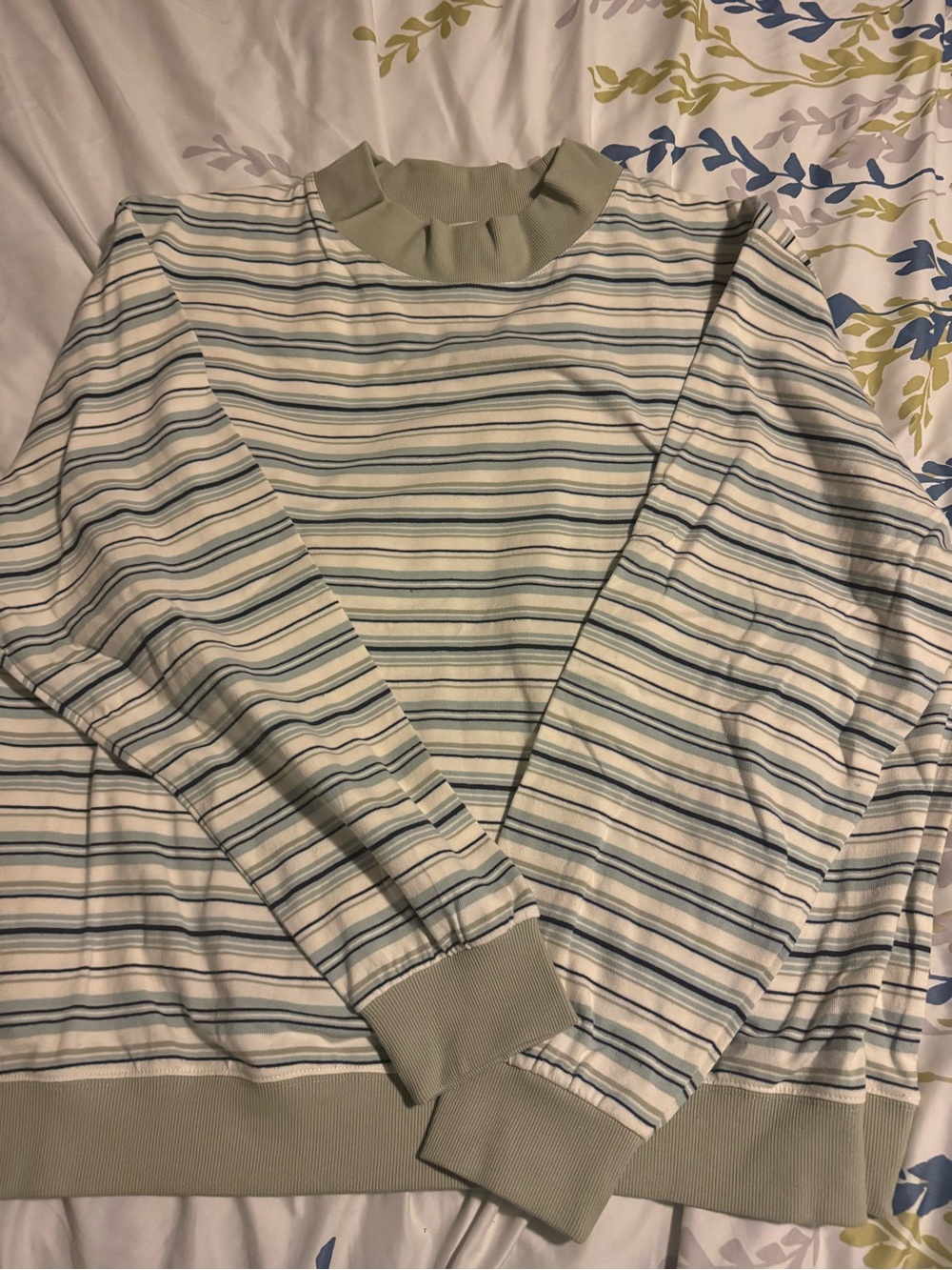 Parke Summerland Striped Mockneck pullover Sea Stripe